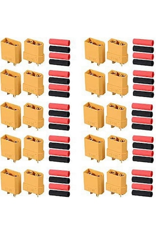 Monyee Xt90 60a Akıllı Akü Bağlantı Seti - Rc Araba/bot İçin Isı Dayanıklı 10 Çift Erkek+dişi Konnektör Isı Sıkma Tüpü İçerir