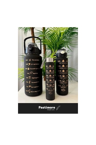 Premium Dayanıklı Bpa Fitalat Toksit İçermez Aile Boyu 2000-750-300 Ml Motivasyon Suluk Seti
