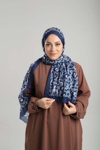 Giverny Lila Desenli Şal Kesik Elyaf Pamuksu Leopar Dijital Baskılı 202125 28 Lila