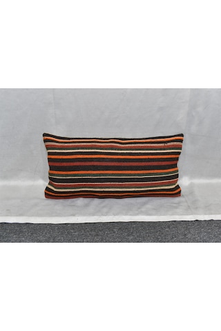 Zehra Abla Halı Yeni El Dokuma Dekoratif Lumbar Kilim Kırlent Yastık Kılıfı 6888 Çok Renkli