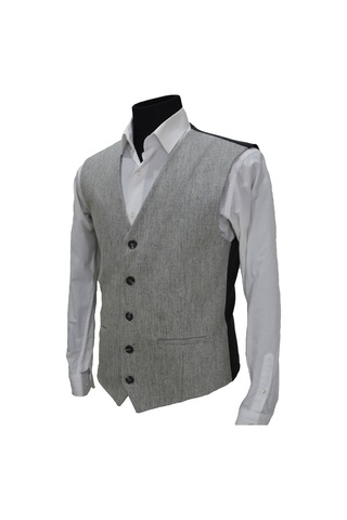 Mentor Regalo Erkek Yelek V Yaka Açık Gri Balıksırtı 50437