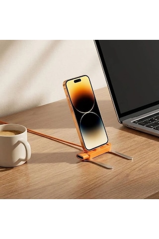 Jasmine Glow 240w Type-c Şarj Standı, Katlanabilir Cep Telefonu Standı, Type-c Uyumlu Şarj Kablosu Konnektörü Ve Masaüstü Telefon Tutucu