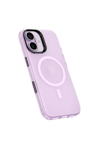 Apple Uyumlu iPhone 17  Kılıf M-safe Şarj Özellikli Benks Lucid Armor Magnetik Kapak Açık Mor Açık Mor