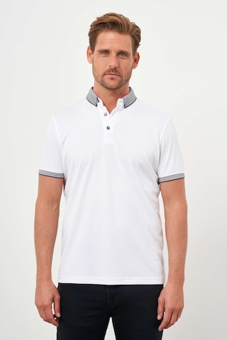 Morven Erkek Beyaz Trend Merserize Düz Düğmeli Yaka Dynamic Fit T-shirt 24ys018011600 Beyaz