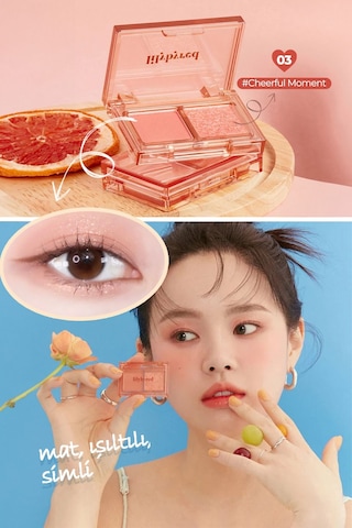 Lilybyred 2’Li Mat / Parlak Far Paleti Little Bitty Moment Shadow 03 Cheerful Moment Mat / Parlak