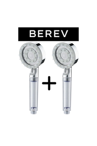 Berev Masajlı Masaj Başlı Filtreli Kireç Önleyici 5 Fonksiyonlu Banyo Duş Başlığı Kaliteli El Duşu 2 Adet Diğer