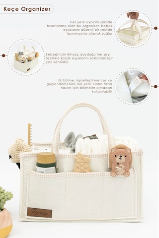 Mordesign Yenidoğan Bebek Bakım Çeyiz Seti Bebek Hediyesi, Anne Bebek Organizer, Bebek Hediye Kutusu Kahve Ekose Zg10053-2 Kahverengi