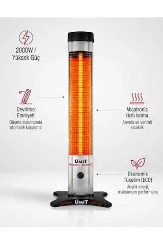 2000w Micatronic Dikey Kule Tipi Isıtıcı - Devrilme Emniyetli Elektrikli Soba