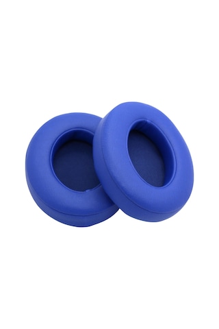 Youtek Beats Studio 2/3 İçin Yerine Konulabilir Kulaklık Küllüğü - Protein Deri + Hafıza Köpüğü - Mavi Mavi