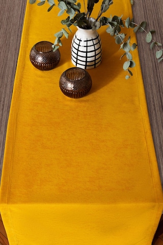Kadife Dokulu Koyu Sarı Modern Runner En: 40 Boy: 140 Koyu Sarı