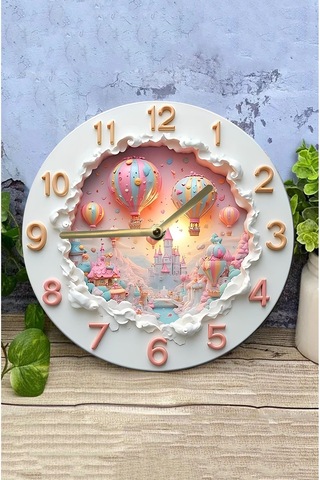 Sessiz Yuvarlak Ahşap Duvar Saati, Kuvars Hareketli 3d Görünümlü 2d Saat Sdw102 Renkli
