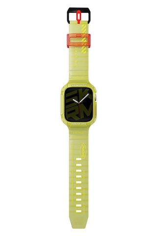 Watch 7 45mm Kordon Skinarma Saido Sert Pc Kasa Koruyuculu Silikon Strap Kayış Sarı Sarı