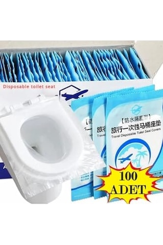 Altlığı 100 Adet Şeffaf Tek Kullanımlık Tuvalet Kapağı Örtüsü Bireysel Paketlenmiş Taşınabilir Tuvalets Ö Diğer