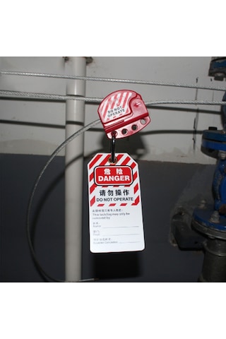 Geeroyoo Stok Durumu Güvenlik Kablosu Kilit - 4mm Paslanmaz Çelik, 4 Anahtar Delikli, Etiketli, Kimyasal-elektrik Endüstrisi İçin 1.8m Uzunluk