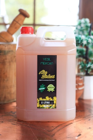 Yeşil Mercan Alıç Sirkesi Katkısız %100 Doğal Fermente 5 L