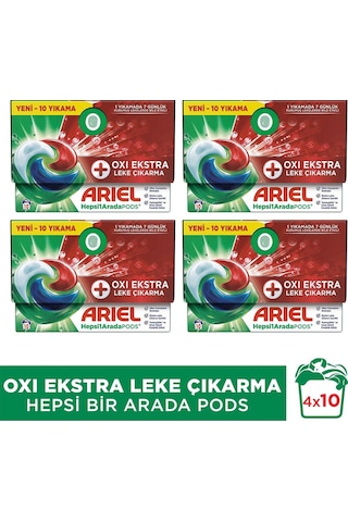 Hepsi1arada Pods Oxi Extra Leke Çıkarma Kapsül Çamaşır Deterjanı Beyazlar Ve Renkliler 10 Yıkama X4