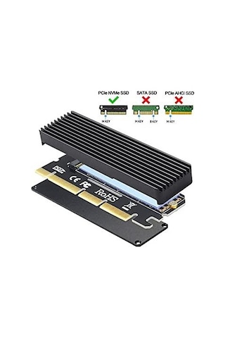 Pcıe X16/x8/x4 M.2 Ssd Nvme Ssd Çevirici Kart Alüminyum Soğutuculu Çevirici