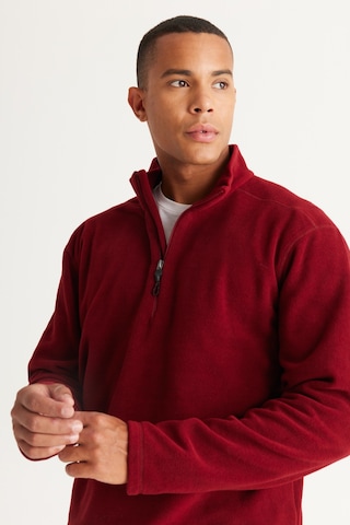 AC&Co / Altınyıldız Classics Erkek Bordo Anti-Pilling Tüylenme Yapmayan Standart Fit Bato Yaka Soğuk Geçirmez Polar Sweatshirt 4A5221100016BRDM