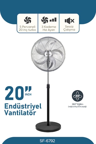 Sinbo Endüstriyel Ayaklı Vantilatör 20'' 130 Watt Sf-6792