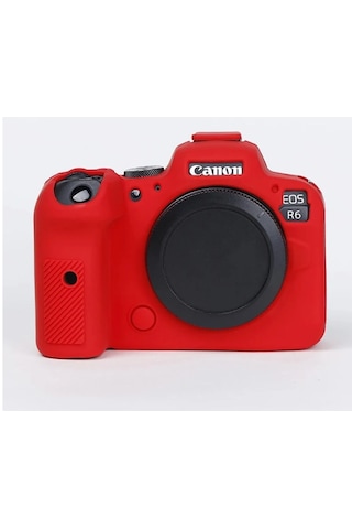 Mettzchrom Canon Eos R6 Mark Iıı Uyumlu Silikon Koruyucu Kılıf Kırmızı