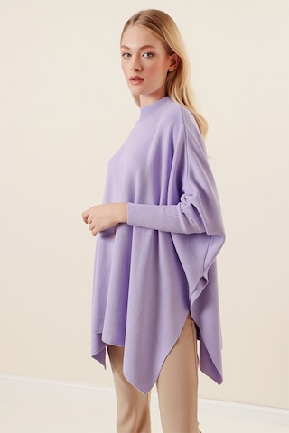 Bigdart 15783 Yırtmaçlı Panço Kazak - Lila 001