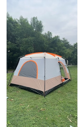 Aile Boyu Büyük Kamp Çadırı 2 Oda 1 Salon 420 305 200 Cm Bej