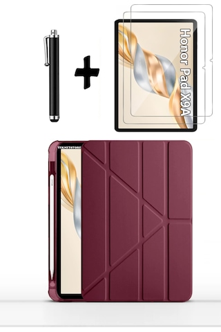 Honor Pad X9a 11.5 Inç 2025 Kılıf Kalem Bölmeli Standlı Darbeye Dayanıklı Ekran Koruyucu Kalem Seti Kapaklı Kılıf