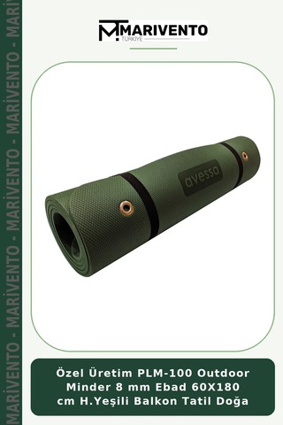Özel Üretim Plm-100 Outdoor Minder 8 Mm Ebad 60x180 Cm H.yeşili Balkon Tatil Doğa Yeşil