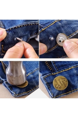 5 Adet Kot Düğmesi Bay-Bayan Kot Düğme-Desen Stokla Gönderilir