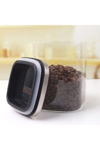 700ml Sızdırmaz Vakumlu Metal Kapaklı Borosilikat Cam Kavanoz Hava Geçirmez & Dayanıklı Gıda Saklama Kabı 10cm X 13cm 7009