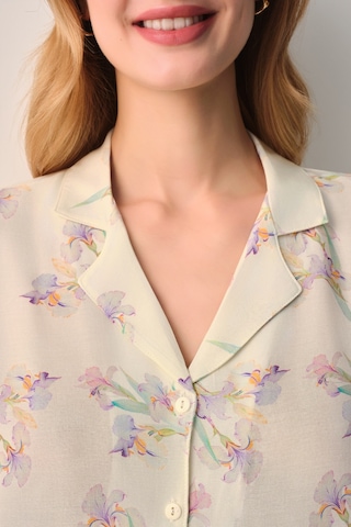 Suwen Aurel Gömlek Yaka Pijama Takımı Sh26507660b338 Ekru