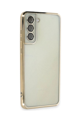 Tedar Samsung Galaxy Uyumlu S21 Fe Kılıf Razer Lensli Silikon - Gold Najmaddin standart