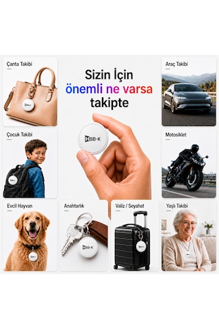 Hapro Tag Apple Uyumlu iOS & Android Airtag Akıllı Gps Siyah Tekli Paket
