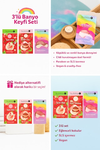 Bubble T Noveltea Sıcak Banyo Sütü Ve Gökkuşağı Banyo Tozu Seti