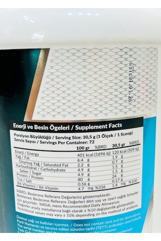 Whey Protein 2196 Gr Çikolata Aromalı Whey Protein Tozu 24 Gr Protein 5 Gr Bcaa 72 Servis