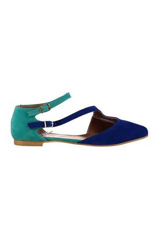 Fox Shoes Saks Mavi/su Yeşili Kadın Babet D726016902 Saks Mavi - Su Yeşili