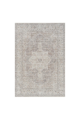 Mariesse Home Vintage Eskitme Desenli Makine Dokuma Salon Oturma Odası Halısı 10204 Bej