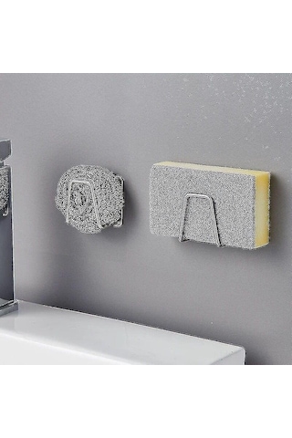 Yaleker 4 Adet Paslanmaz Çelik Bulaşık Süngeri Tutucu - Kendinden Yapışkanlı Duvar Askısı Diğer