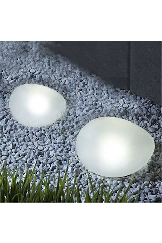 Dianziye Güneş Enerjili Taş Şeklinde Bahçe Lambası - Ip55 Su Geçirmez, 8 Saat Sürekli Aydınlatma, Led Işık Kaynağı, Ev Bahçesi Ve Çimenlik Dekorasyonu Beyaz