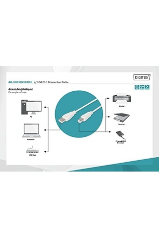 Ak-300102-030-e 3m Usb2.0 Type-a To Type-b Kablo Beyaz