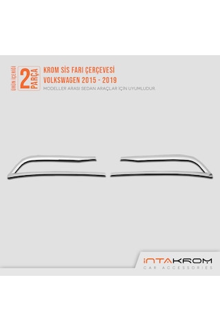 intakrom Volkswagen Passat B8 Krom Sis Far Çerçevesi 2 Parça 2015 ve Üzeri