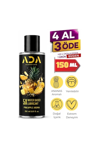 150 Ml Ananas Aromalı Su Bazlı Kayganlaştırıcı Jel Yoğun Ve Uzun Süreli
