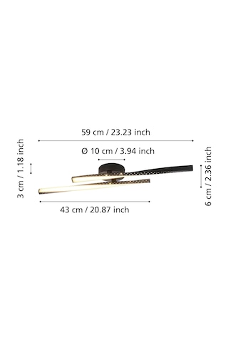 75685 Iç Mekan Adeje Siyah Renk Alüminyum, Çelik Led Tavan Lambası Ip20 Max: 8w En: 59 Cm Diğer