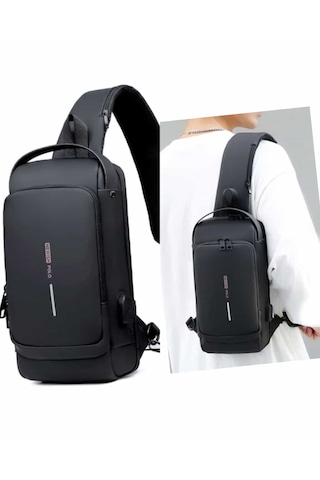 Newish Polo Uziko Çapraz Sırt Çantası-body Bag Usb Ve Kulaklık Çı Siyah