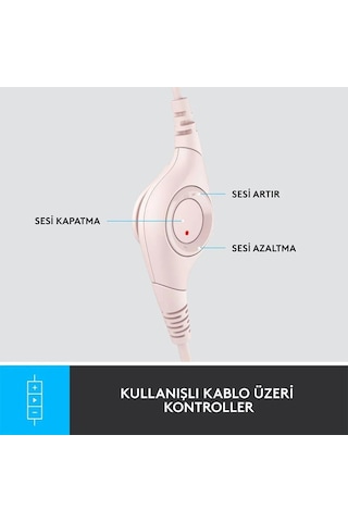 Logıtech H390 Mıkrofonlu Pembe Kulaklık 981-001281