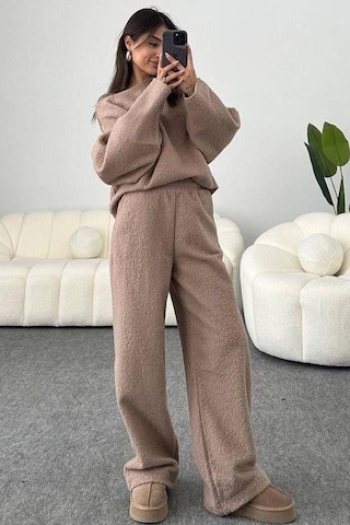 Seeh Bej Buklet Kadın Eşofman Takımı Sh195