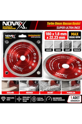 Turbo Elmas Hassas Kesici 180 X 1.8 Mm X22.23 Mm Granit Seramik Porselen Mermer Keser