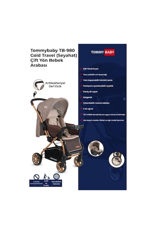 Tommybaby TB-980 Gold Travel Sistem Bebek Arabası Puset Füme