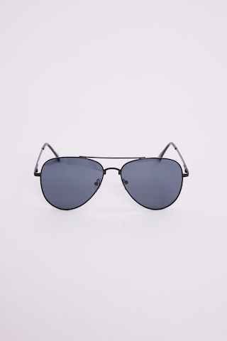 Unisex Oval Damla Model Siyah Çerçeveli Uv 400 Korumalı Güneş Gözlüğü-51229 Çok Renkli