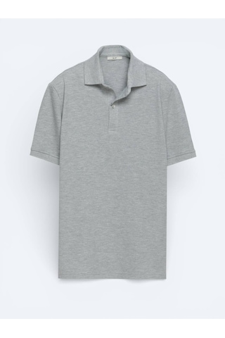 Kip Antrasit Düz Polo Yaka Pamuk Karışımlı T-shirt Antrasit Kip Antrasit Düz Polo Yaka Pamuk Karışımlı T-shirt Antrasit